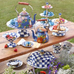 Enamel Sweet Stand – Royal Check, Three Tier