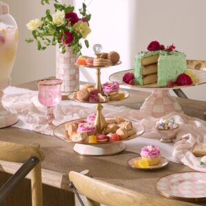 Enamel Sweet Stand – Rosy Check, Three Tier