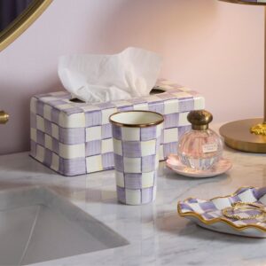 Check Enamel Tumbler – Violet Check, 10 oz.