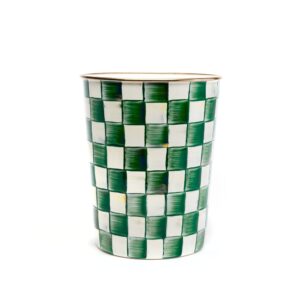 Emerald Check Enamel Bath Collection – Emerald Check, Waste Bin