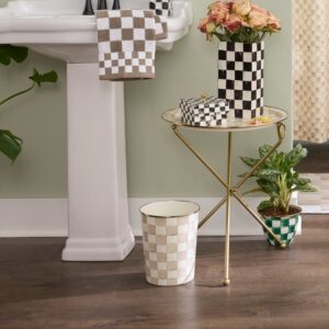Mocha Check Enamel Bath Collection – Mocha Check, Waste Bin