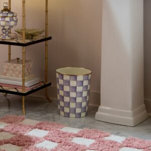 Violet Check Enamel Bath Collection – Violet Check, Waste Bin