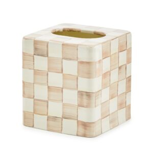 Mocha Check Enamel Bath Collection – Mocha Check, Boutique Tissue Box
