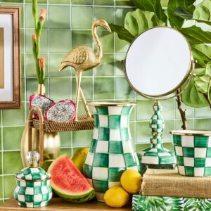 Emerald Check Enamel Bath Collection – Emerald Check, Vanity Mirror