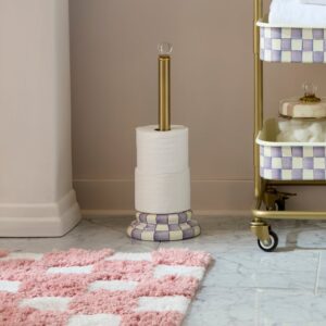 Violet Check Enamel Bath Collection – Violet Check, Toilet Tissue Storage