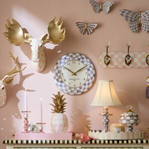 Royal Check Wall Clock – Violet Check