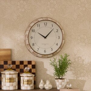 Rosy Check School Wall Clock – Mocha Check