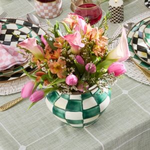 Enamel Small Vase – Emerald Check