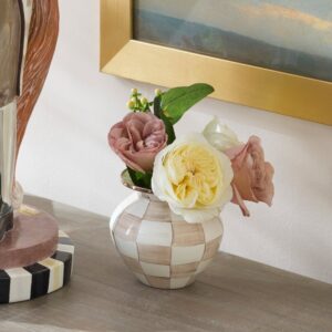 Enamel Small Vase – Mocha Check