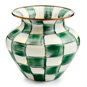 Rosy Check Large Vase – Emerald Check
