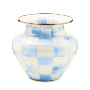 Rosy Check Large Vase – Sky Check
