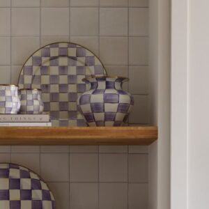 Rosy Check Large Vase – Violet Check