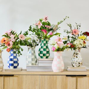 Wildflowers Pink Vase – Emerald Check
