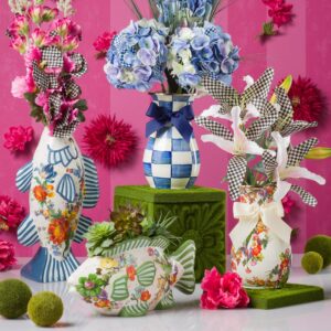 Royal Check Enamel Vase – Tall
