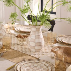 Wildflowers Pink Vase – Mocha Check