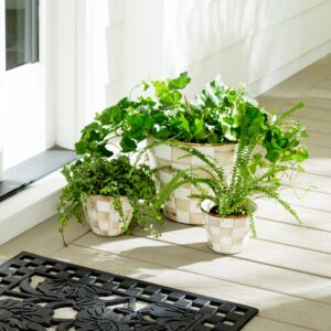 Rosy Check Extra Large Garden Pot – Mocha Check