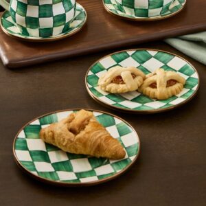 Courtly Check Appetizer Plates, Set of 4 – Emerald Check