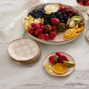 Courtly Check Appetizer Plates, Set of 4 – Rosy Check