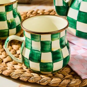 Check Enamel Mug