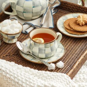 Enamel Teacup & Saucer