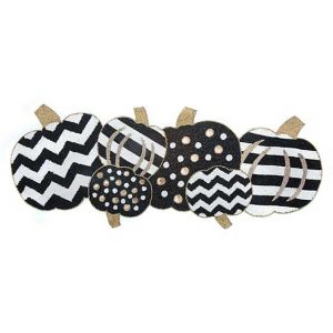 Marquee Pumpkin Beaded Runner – Black & White