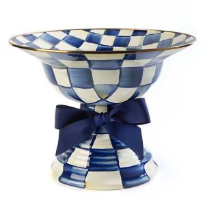 Royal Check Enamel Compote – Large
